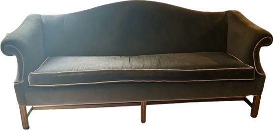 Grey / Purple Tone Velvet Couch  79 Long X 30 Tall X 33 Deep. Faded In Some Areas. See Photos.
