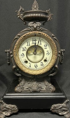 New Haven Ivanhoe Figural Mantel Clock 16H