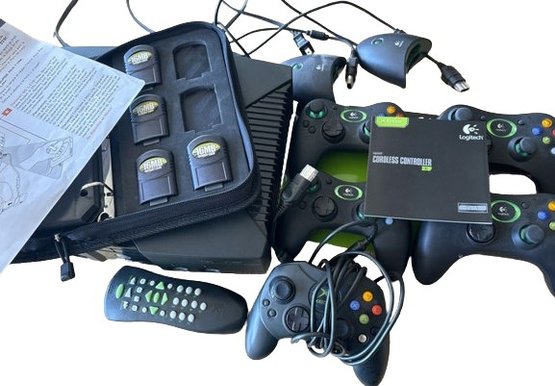 Xbox Console(Working), Controllers, Remote, Game Case, Memory Cards,