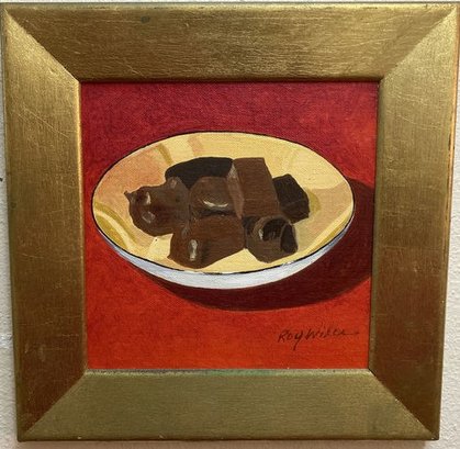 Framed No Calories Acrylic Painting From Colorado Artist Roy Wilce-11x11