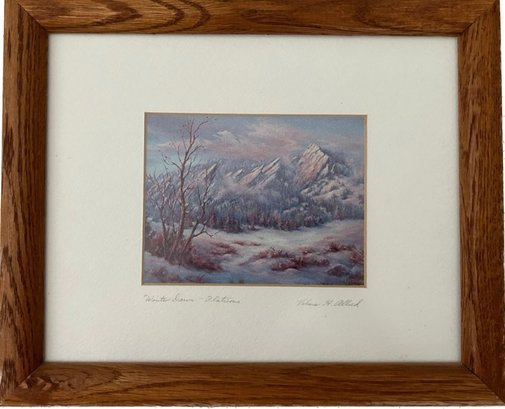 Winter Dawn Print Paper Artwork, Landscape Framed & Signed - 10x12