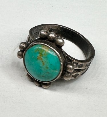 Sterling Silver And Turquoise Ring, 2.82g