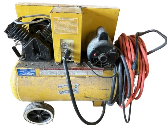 Automatic Air Compressor With Hoses - Untested, As Power Cord Needs To Be Replaced 36' Long