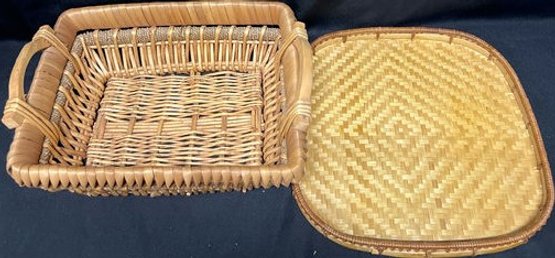 Woven Wicker Basket Set (2)