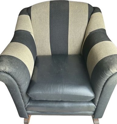 Black Striped Rocking Chair