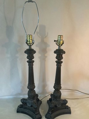 Heavy Matching Table Lamps With Clawfoot Base