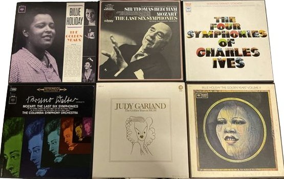 Vinyl Booklet Collection Including Billie Holiday, Judy Garland, Charlies Ives