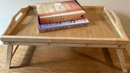 Folding Bed Tray & Two Books