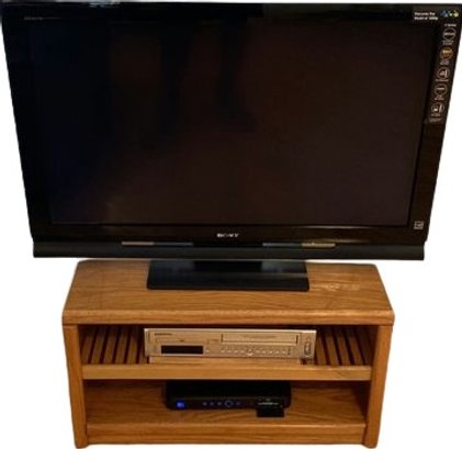 40in Sony Bravia TV (Tested) With TV Stand (32x18x16.5) And Sylvania DVD/VHS Player