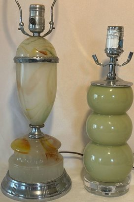 2 Glass Lamps, Untested