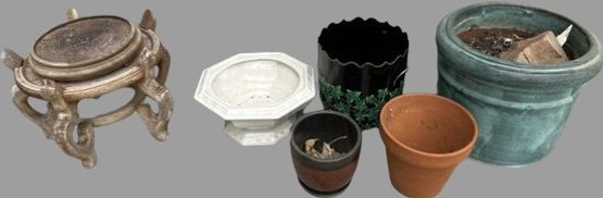 Outdoor Flower Pot Collection And Wooden Pot Stand