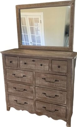 Tall Dresser With Mirror.  Made In Mexico By Progressive Furniture Inc. Dresser Is 50x18x45. Mirror Is 42x32