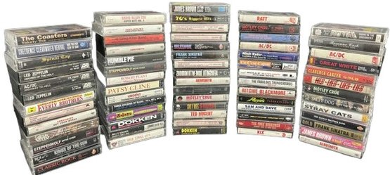 Music Cassette Tapes Includes, Led Zeppelin Houses Of The Holy, Everly Brothers And Many More