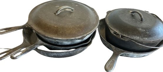 Cast Iron Pans With Lids Diameter Of Largest 14'