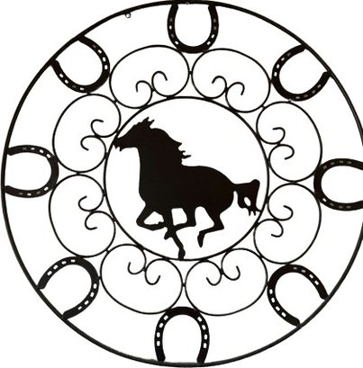 Round Metal Horse Art Decor 32 Diameter