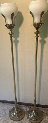 Set Of Torchere Floor Lamps 62.5in Tall