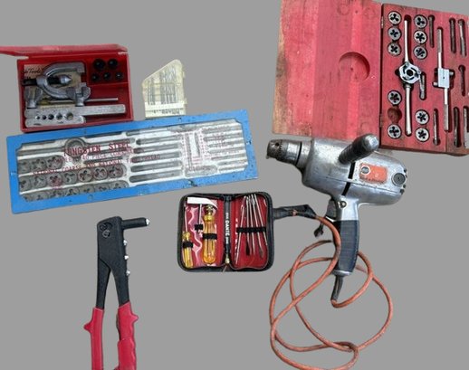Corded Drill, Tap & Die Set, Travel Screwdriver Set,
