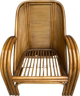 Split Reed Style Rattan Club Chair - 29.5Lx29.5Wx37H