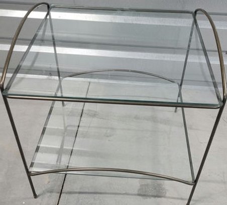 Metal And Glass END Table. 19'x19'x19'