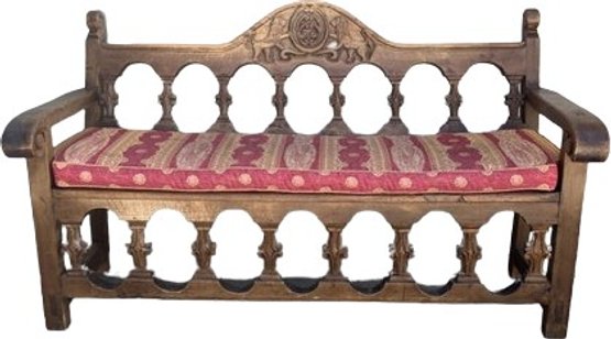 Solid Wood Carved Bench - 67Lx29Wx39H