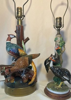 2 Lamps, Pheasants, Turkeys