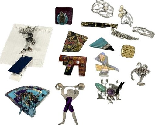 Lapel Pins - Moonbabies, Silver, Figures, Glass