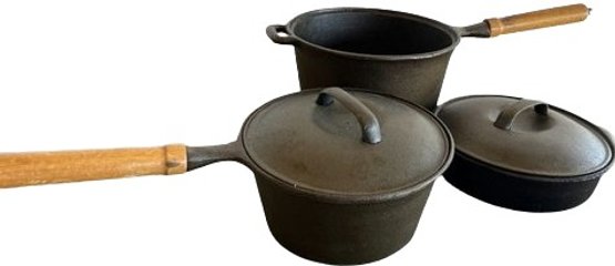 Cast Iron Set Of Pots Largest 8 Diameter