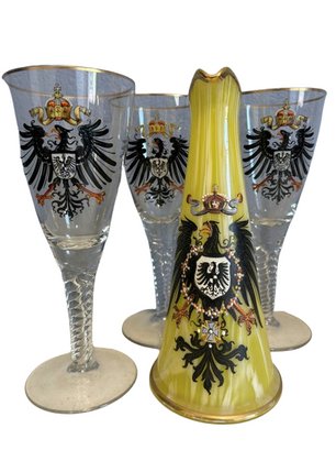 RARE: Glass Carafe With Emblem Of Emperor Franz Joseph