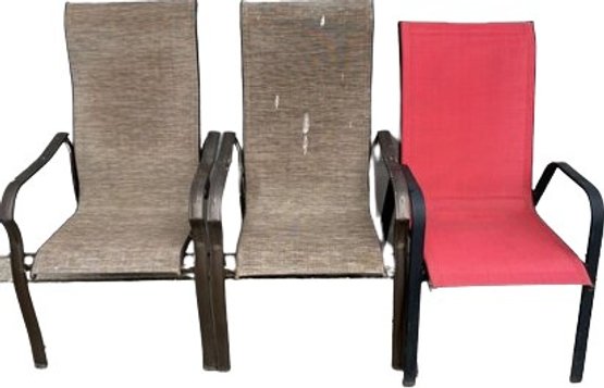 (3) Outdoor Patio Chair Set - 24Wx42H