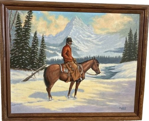 Signed And Framed Original Painting - Ridge Durand 18 H X 22 W