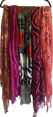 5 Multi Colored Scarves. Varying Lengths Approx 60.