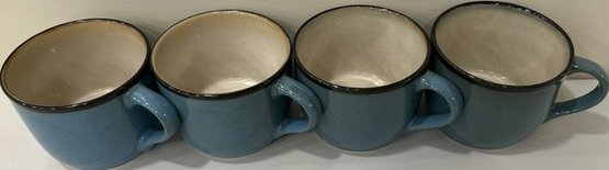 Gourmet Basics Deep Teal Ceramic Mug Set (4)