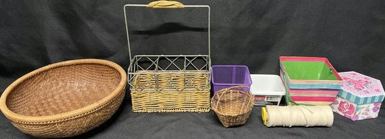 Office Supplys Including Wicker Baskets, Containers, And More!!