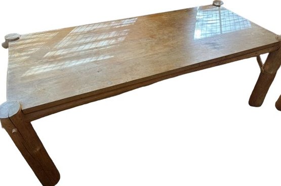 Large Wood Table, One Leg Needs Tightening, 84x36x29.5H, Very Heavy