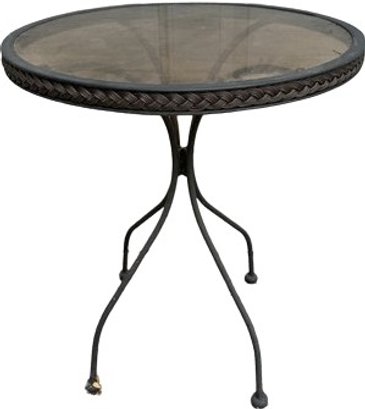 Outdoor Glass Topped Table - 25Wx28.5H