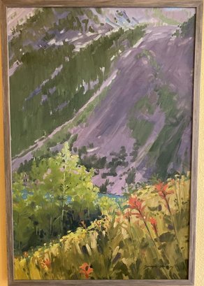 Acrylic Landscape Painting Signed By Artist Simmons-Manson (25x37)