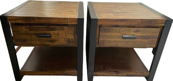 Pair Of Matching Side Tables From Jofran Inc.  (24x24x24)