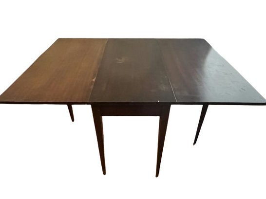 Mid-Century Wooden Dining Table With Drop Down Leafs: 55x40x29 When Open, 19 Wide With Leafs Dropped.