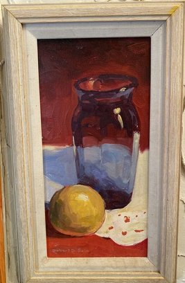 Blue Vase Oil Painting Signed By Artist Robert R. Salo- 9x14.5