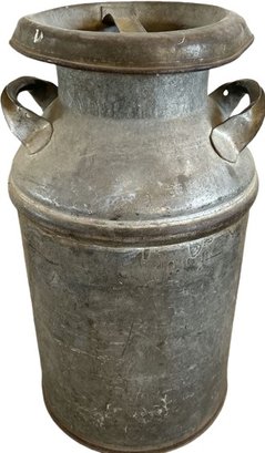 Antique Large Galvanized Milk Can 24' Tall