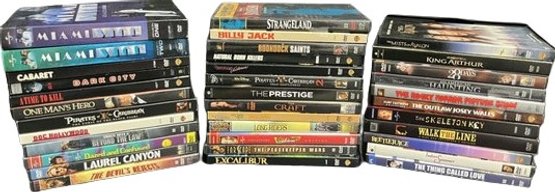 Collection Of DVDs  Includes, Dark City, Miami Vice, Laurel Canyon, Beyond The Law And Many More