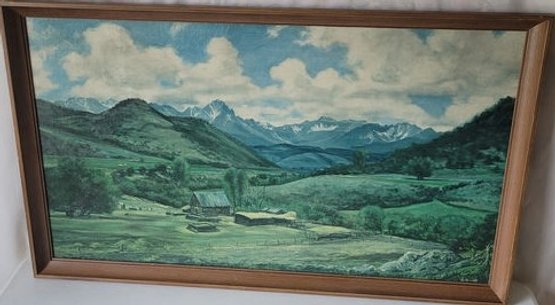 Oil Painting Of Mountains. 42'x25.5'