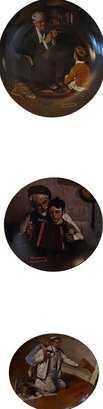 Three Norman Rockwell 8.5in Plates