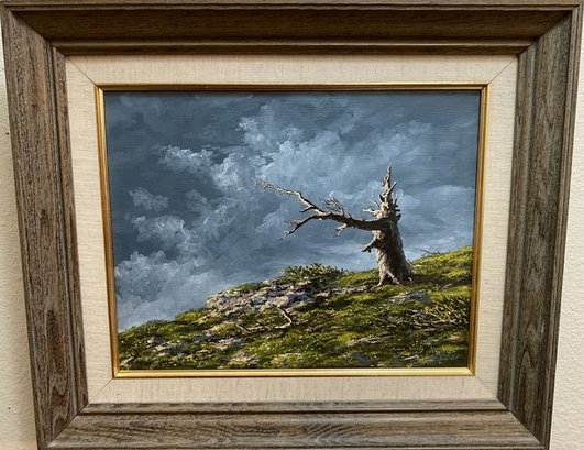 ORIGINAL Acrylic Painting Timberline Storm From Renowned Colorado Artist James Disney 1968-19.5x16.5