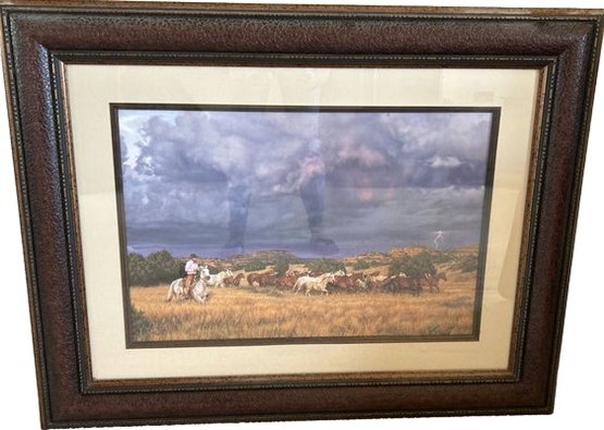 Tim Cox 'Thunder Rolls' Signed, Framed & Numbered Limited Edition Print  41/950 28 H X 36 W