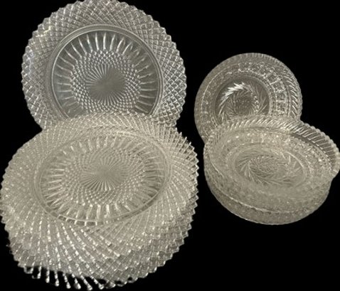 Vintage Crystal Clear Plates & Bowls