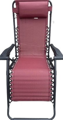 Fold-up Zero Gravity Chair. Burgundy Cushion