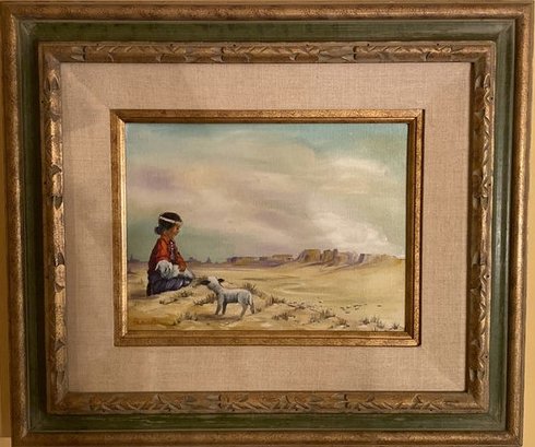 Framed Acrylic Painting Of Southwest Landscape Signed By Artist AlannA-21x18