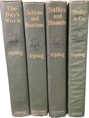 Collection Of Antique Books From Rudyard Kipling (Late 1800s-Early 1900s) From Double Day Publishing Co