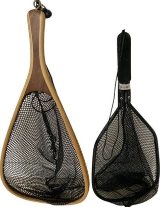 Pair Of Fishing Nets (Dimensions Pictured) Wood And Metal Rimmed